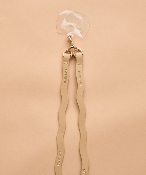 HASHIBAMI（ハシバミ）の「【HASHIBAMI】ウネウネ スマホレザーストラップ（スマホグッズ・レディース・パープル/ライトグリーン系/シルバー/ライトオレンジ系/ブラック/ゴールド/グレイッシュベージュ・FREE）」の5枚目の写真