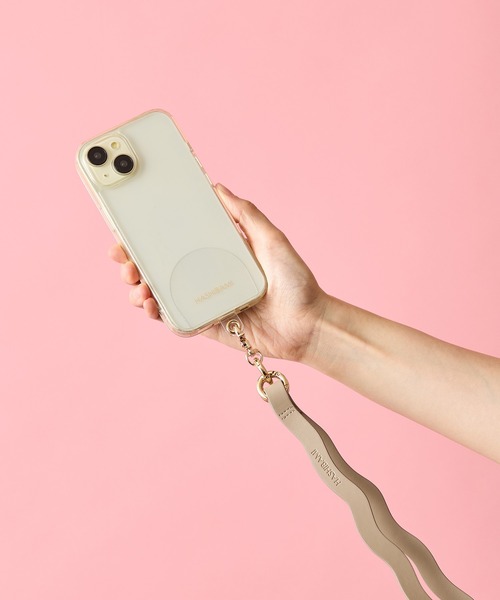 HASHIBAMI（ハシバミ）の「【HASHIBAMI】ウネウネ スマホレザーストラップ（スマホグッズ・レディース・パープル/ライトグリーン系/シルバー/ライトオレンジ系/ブラック/ゴールド/グレイッシュベージュ・FREE）」の2枚目の写真