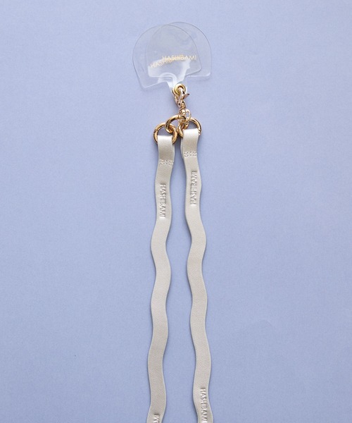 HASHIBAMI（ハシバミ）の「【HASHIBAMI】ウネウネ スマホレザーストラップ（スマホグッズ・レディース・パープル/ライトグリーン系/シルバー/ライトオレンジ系/ブラック/ゴールド/グレイッシュベージュ・FREE）」の6枚目の写真