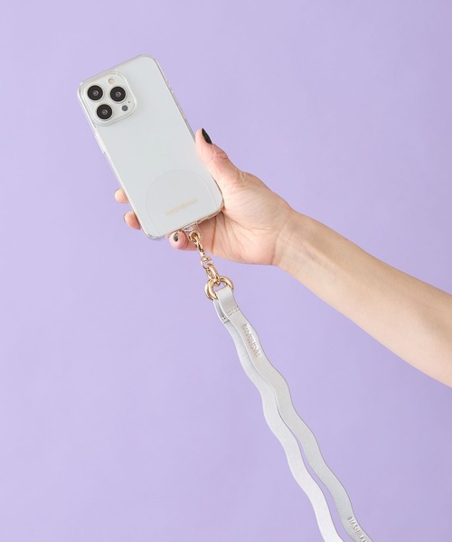 HASHIBAMI（ハシバミ）の「【HASHIBAMI】ウネウネ スマホレザーストラップ（スマホグッズ・レディース・パープル/ライトグリーン系/シルバー/ライトオレンジ系/ブラック/ゴールド/グレイッシュベージュ・FREE）」の12枚目の写真