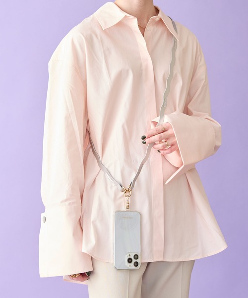 HASHIBAMI（ハシバミ）の「【HASHIBAMI】ウネウネ スマホレザーストラップ（スマホグッズ・レディース・パープル/ライトグリーン系/シルバー/ライトオレンジ系/ブラック/ゴールド/グレイッシュベージュ・FREE）」の11枚目の写真