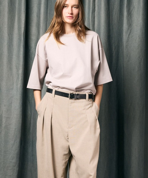 MAISON SPECIAL(メゾンスペシャル)の「《UNISEX》13oz High Density Heavy-Weight Cotton Prime-Over Crew Neck T-shirt/13オンス高密度ヘビーウェイトプライムオーバークルーネックTシャツ【MAISON SPECIAL/メゾンスペシャル】(Tシャツ/カットソー・メンズ・ブラック/ホワイト/チャコールグレー/グレイッシュベージュ・0/2/1)」の21枚目の写真