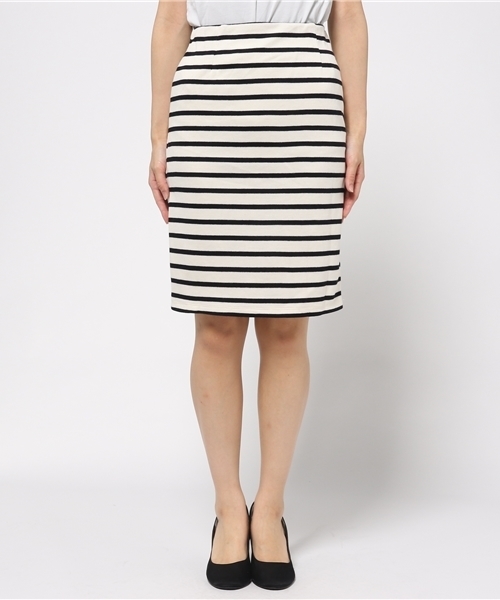 earth music&ecology（アースミュージックアンドエコロジー）の「ボーダータイトスカート（スカート・レディース・ワインレッド/アイボリー/ネイビー/グリーン・MEDIUM/LARGE）」の5枚目の写真