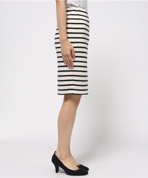 earth music&ecology（アースミュージックアンドエコロジー）の「ボーダータイトスカート（スカート・レディース・ワインレッド/アイボリー/ネイビー/グリーン・MEDIUM/LARGE）」の6枚目の写真