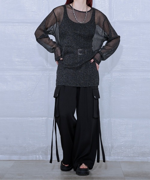 Ellno Loset(エルノロゼット)の「ラメシアープルオーバー(Tシャツ/カットソー・メンズ・ブルーグレー/ブラック・SMALL/MEDIUM/LARGE)」の9枚目の写真