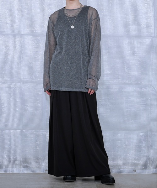 Ellno Loset(エルノロゼット)の「ラメシアープルオーバー(Tシャツ/カットソー・メンズ・ブルーグレー/ブラック・SMALL/MEDIUM/LARGE)」の19枚目の写真