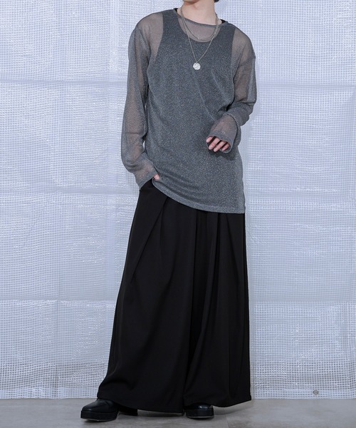 Ellno Loset(エルノロゼット)の「ラメシアープルオーバー(Tシャツ/カットソー・メンズ・ブルーグレー/ブラック・SMALL/MEDIUM/LARGE)」の20枚目の写真