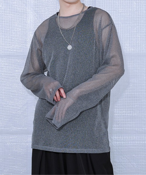 Ellno Loset(エルノロゼット)の「ラメシアープルオーバー(Tシャツ/カットソー・メンズ・ブルーグレー/ブラック・SMALL/MEDIUM/LARGE)」の15枚目の写真