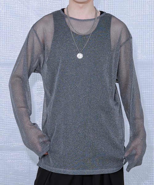 Ellno Loset(エルノロゼット)の「ラメシアープルオーバー(Tシャツ/カットソー・メンズ・ブルーグレー/ブラック・SMALL/MEDIUM/LARGE)」の18枚目の写真