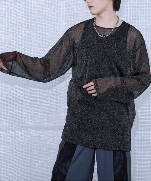 Ellno Loset(エルノロゼット)の「ラメシアープルオーバー(Tシャツ/カットソー・メンズ・ブルーグレー/ブラック・SMALL/MEDIUM/LARGE)」の12枚目の写真