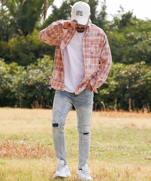 タイダイチェックロングシャツ（シャツ/ブラウス）｜adamsJUGGLER（アダムスジャグラー）