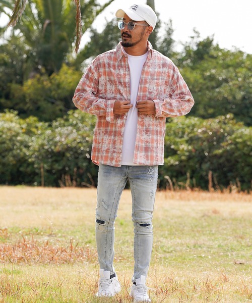 タイダイチェックロングシャツ（シャツ/ブラウス）｜adamsJUGGLER（アダムスジャグラー）