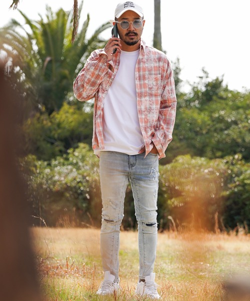 タイダイチェックロングシャツ（シャツ/ブラウス）｜adamsJUGGLER（アダムスジャグラー）