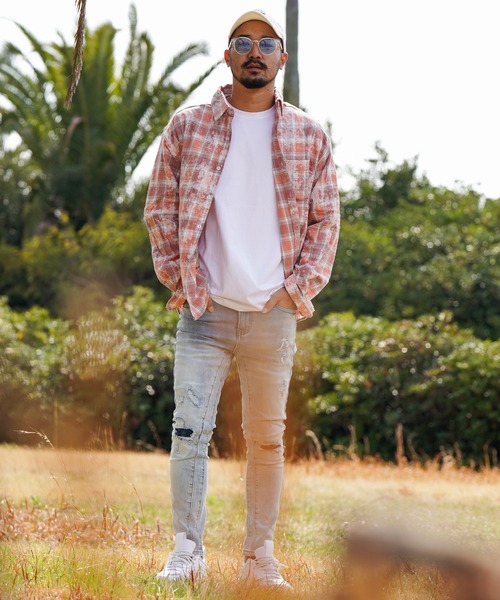 タイダイチェックロングシャツ（シャツ/ブラウス）｜adamsJUGGLER（アダムスジャグラー）