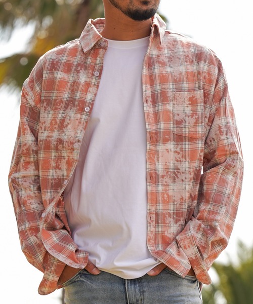 タイダイチェックロングシャツ（シャツ/ブラウス）｜adamsJUGGLER（アダムスジャグラー）