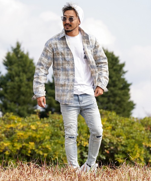 タイダイチェックロングシャツ（シャツ/ブラウス）｜adamsJUGGLER（アダムスジャグラー）