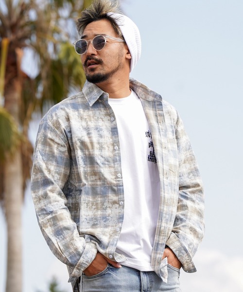 タイダイチェックロングシャツ（シャツ/ブラウス）｜adamsJUGGLER（アダムスジャグラー）