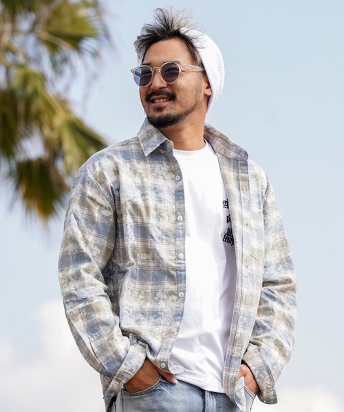 タイダイチェックロングシャツ（シャツ/ブラウス）｜adamsJUGGLER（アダムスジャグラー）