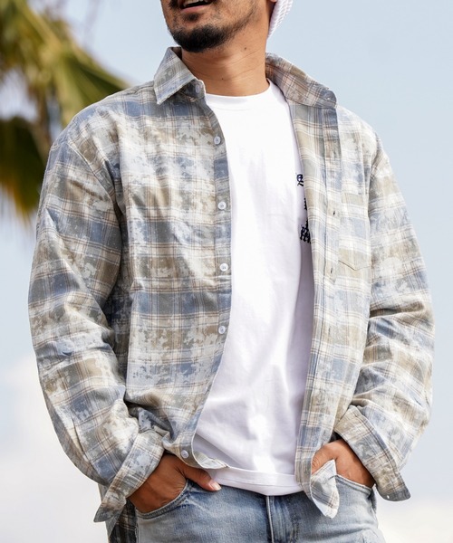 タイダイチェックロングシャツ（シャツ/ブラウス）｜adamsJUGGLER（アダムスジャグラー）