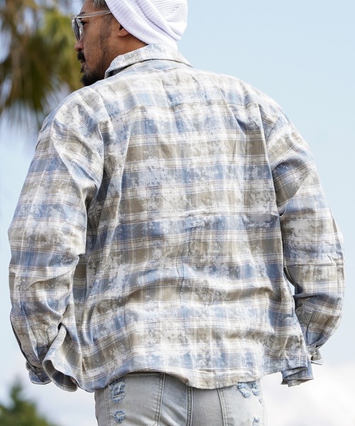 タイダイチェックロングシャツ（シャツ/ブラウス）｜adamsJUGGLER（アダムスジャグラー）