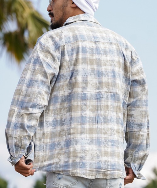 タイダイチェックロングシャツ（シャツ/ブラウス）｜adamsJUGGLER（アダムスジャグラー）