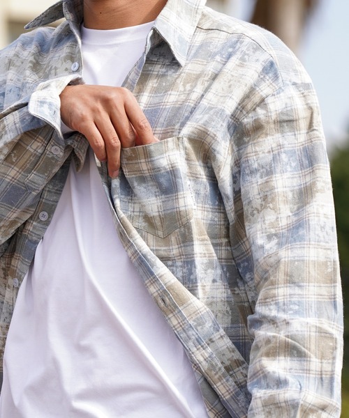 タイダイチェックロングシャツ（シャツ/ブラウス）｜adamsJUGGLER（アダムスジャグラー）