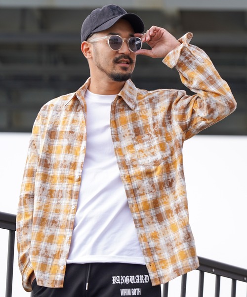 タイダイチェックロングシャツ（シャツ/ブラウス）｜adamsJUGGLER（アダムスジャグラー）