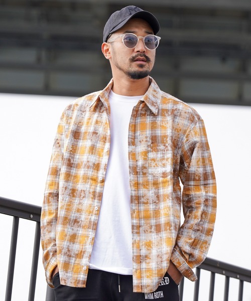 タイダイチェックロングシャツ（シャツ/ブラウス）｜adamsJUGGLER（アダムスジャグラー）