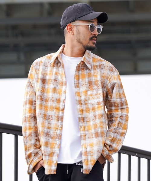 タイダイチェックロングシャツ（シャツ/ブラウス）｜adamsJUGGLER（アダムスジャグラー）