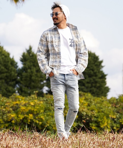 タイダイチェックロングシャツ（シャツ/ブラウス）｜adamsJUGGLER（アダムスジャグラー）