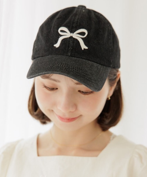 未使用 yori ヨリ もふボアリボンキャップ 帽子 YR26-23129AW