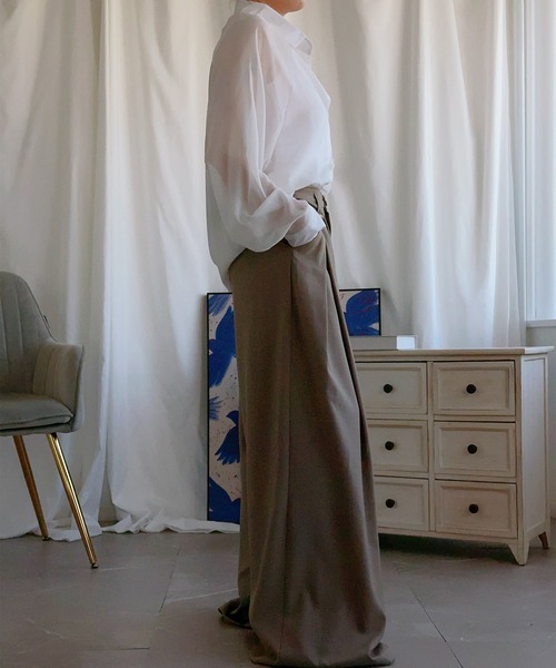 aimoha（アイモハ）の「【aimoha】ハイウエストタックドレープパンツ（その他パンツ・レディース・ベージュ/ブラック/グレー・SMALL/MEDIUM/X-LARGE/LARGE）」の14枚目の写真