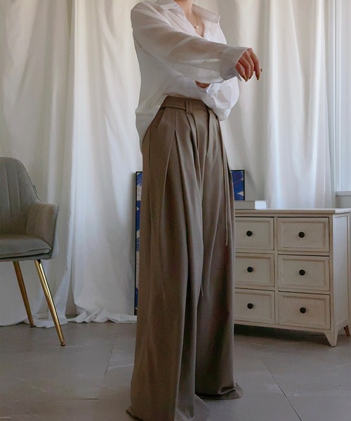 aimoha（アイモハ）の「【aimoha】ハイウエストタックドレープパンツ（その他パンツ・レディース・ベージュ/ブラック/グレー・SMALL/MEDIUM/X-LARGE/LARGE）」の15枚目の写真