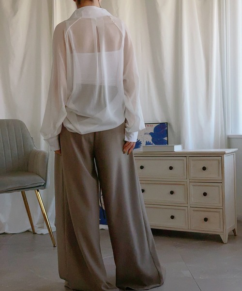 aimoha（アイモハ）の「【aimoha】ハイウエストタックドレープパンツ（その他パンツ・レディース・ベージュ/ブラック/グレー・SMALL/MEDIUM/X-LARGE/LARGE）」の17枚目の写真