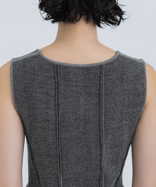 STUDIOUS(ステュディオス)の「【STUDIOUS/ステュディオス】ジップアップ2WAYニットビスチェ(ベスト・レディース・ホワイト/ダークグレー・FREE)」の18枚目の写真