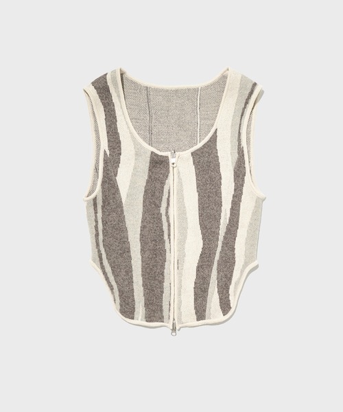 STUDIOUS(ステュディオス)の「【STUDIOUS/ステュディオス】ジップアップ2WAYニットビスチェ(ベスト・レディース・ホワイト/ダークグレー・FREE)」の20枚目の写真