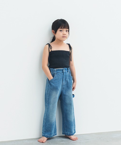 ooju(オージュ)の「【洗濯可能/洗えるニット】【ooju】ニットビスチェ(キャミソール・キッズ・チャコールグレー/ライム・1/2)」の6枚目の写真