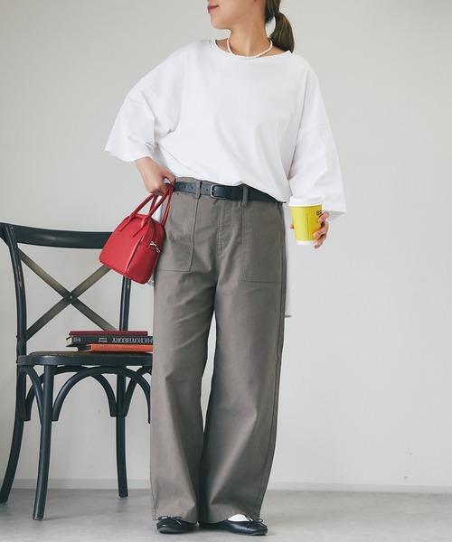 un dix cors（アンディコール）の「シルケット風ビックスリットプルオーバー（Tシャツ/カットソー・レディース・オフホワイト/ネイビー・FREE）」の14枚目の写真