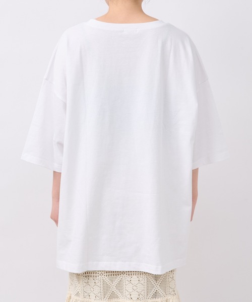 un dix cors（アンディコール）の「シルケット風ビックスリットプルオーバー（Tシャツ/カットソー・レディース・オフホワイト/ネイビー・FREE）」の3枚目の写真