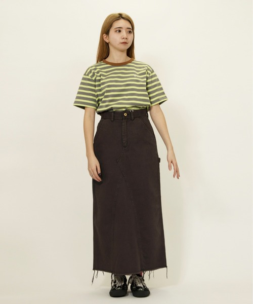 UNIVERSAL OVERALL（ユニバーサルオーバーオール）の「RETRO BORDER TEE（Tシャツ/カットソー・レディース・ホワイト×ブラック/ブルー系その他2/グレー系その他・M/L）」の6枚目の写真