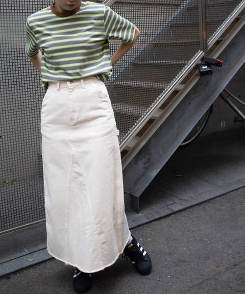 UNIVERSAL OVERALL（ユニバーサルオーバーオール）の「RETRO BORDER TEE（Tシャツ/カットソー・レディース・ホワイト×ブラック/ブルー系その他2/グレー系その他・M/L）」の18枚目の写真