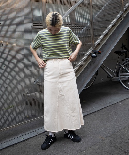 UNIVERSAL OVERALL（ユニバーサルオーバーオール）の「RETRO BORDER TEE（Tシャツ/カットソー・レディース・ホワイト×ブラック/ブルー系その他2/グレー系その他・M/L）」の19枚目の写真