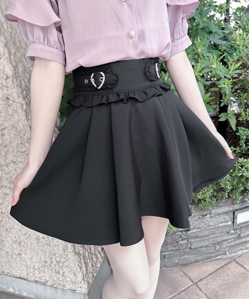 ROJITA（ロジータ）の「サイドハートバックルスカパン（スカート・レディース・ブラック/グレー/ピンク・FREE）」の5枚目の写真