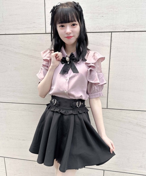 ROJITA（ロジータ）の「サイドハートバックルスカパン（スカート・レディース・ブラック/グレー/ピンク・FREE）」の6枚目の写真