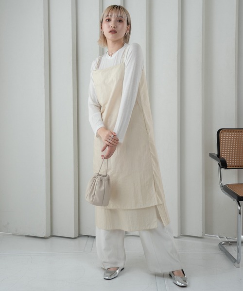 Amiur（エミレ）の「tiered design cami op / ティアードデザインキャミワンピ（ワンピース・レディース・ブルー/アイボリー/ピンク・FREE）」の2枚目の写真