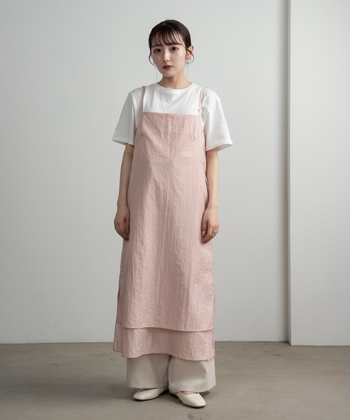 Amiur（エミレ）の「tiered design cami op / ティアードデザインキャミワンピ（ワンピース・レディース・ブルー/アイボリー/ピンク・FREE）」の8枚目の写真