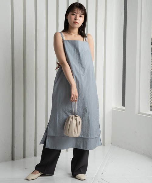Amiur（エミレ）の「tiered design cami op / ティアードデザインキャミワンピ（ワンピース・レディース・ブルー/アイボリー/ピンク・FREE）」の12枚目の写真