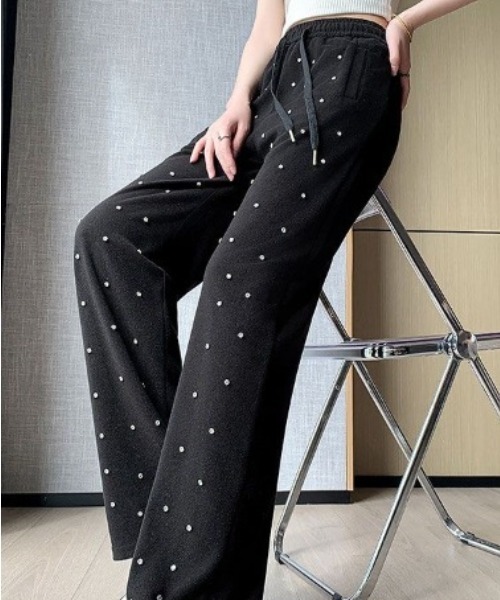 SHEENA(シーナ)の「ビジュースウェットパンツ(スウェットパンツ・レディース・ブラック/ホワイト・M)」の9枚目の写真