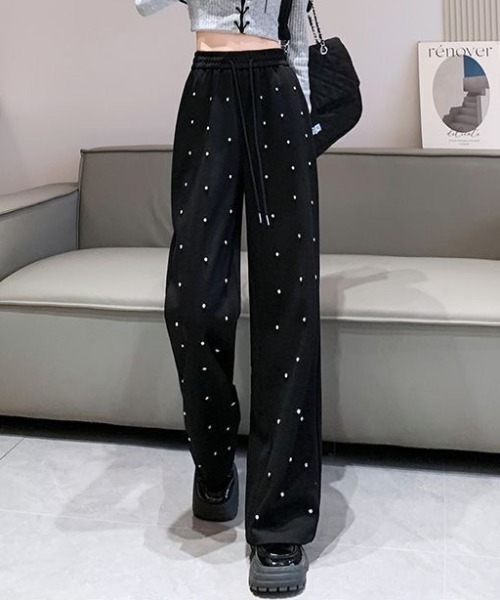 SHEENA(シーナ)の「ビジュースウェットパンツ(スウェットパンツ・レディース・ブラック/ホワイト・M)」の11枚目の写真