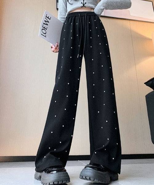 SHEENA(シーナ)の「ビジュースウェットパンツ(スウェットパンツ・レディース・ブラック/ホワイト・M)」の13枚目の写真